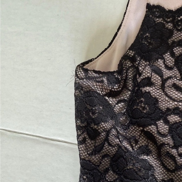 Dress Barn Pink Black Contrast Dress Ladies 14 Bodycon Lace Elegant Feminine - Picture 6 of 11